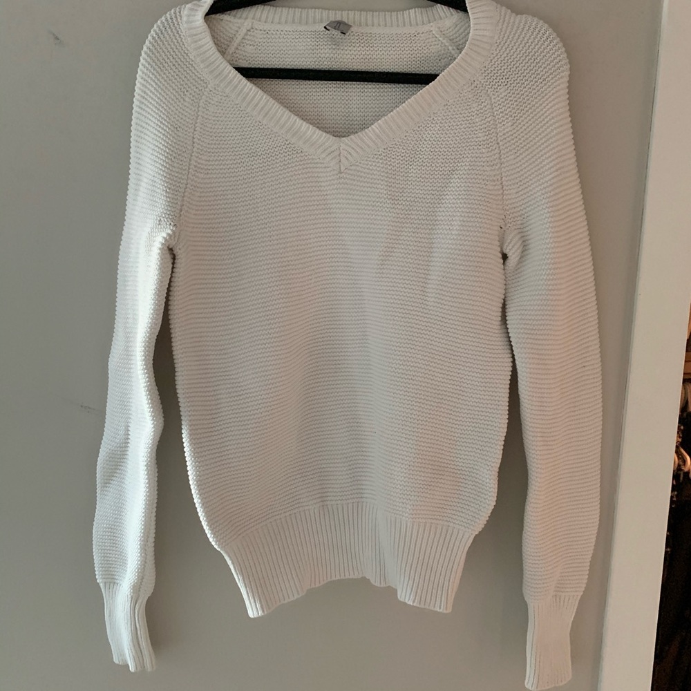 Tristan V Neck Knit Cotton Sweater - Picture 2 of 4